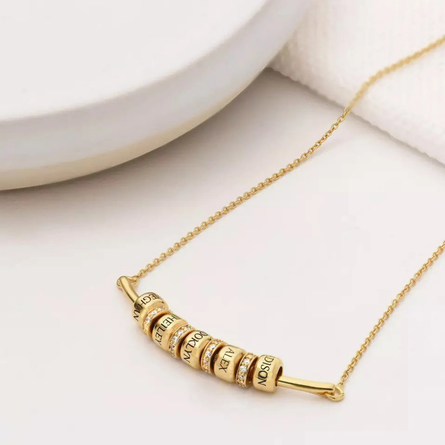 Antique White Memento® Name Necklace