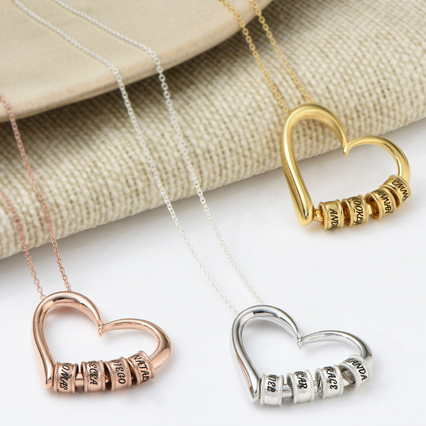 Light Gray Woven® Name Necklace
